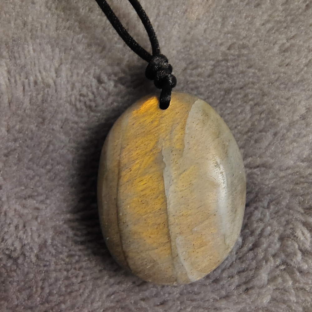 Golden Flash Labradorite Pendant Cord Necklace